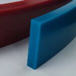 borracha de poliuretano 80 sh azul perfil reto