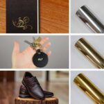 recorte de imagem exemplificando o uso da fita carimbo em itens de couro como sapatos, carteira ou chaveiro de couro