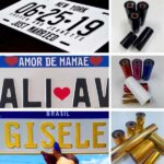 exemplo do uso da Fita hot stamping para placas automotivas personalizadas em varias placas