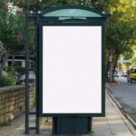 Lona backlight em mobiliário urbano