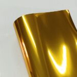 detalhe do filme de impressão dourado metalizado
